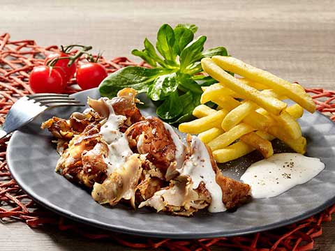 Mondial Kebab - Assiette de kebab et frites fraîches