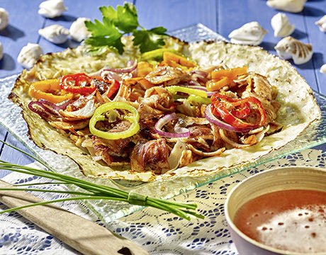 Mondial Kebab - crêpe kebab et légumes