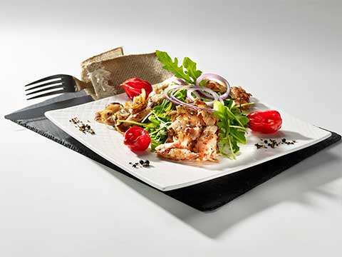 Mondial Kebab - Assiette de roquette, kebab Mondial et Piments